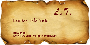 Lesko Tünde névjegykártya