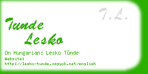 tunde lesko business card